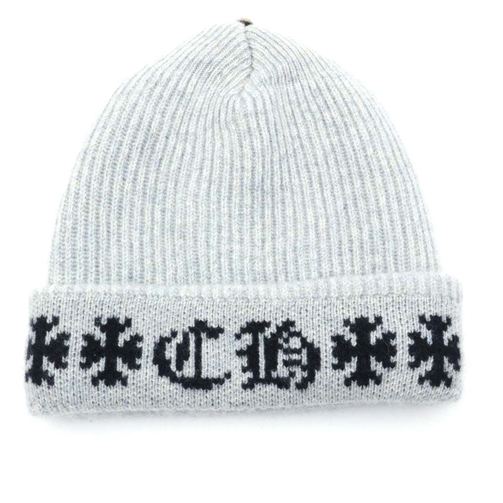 CHROME HEARTS(クロムハーツ) BIG DADDY ビッグダディ クロスボール付きカシミヤニットビーニーニットキャップ グレー
