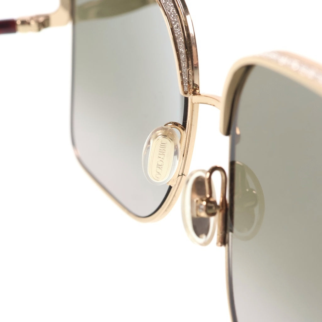 JIMMY CHOO(ジミーチュウ) ALIANA/S ゴールドフレームスクエアサングラス ブラウン レディース