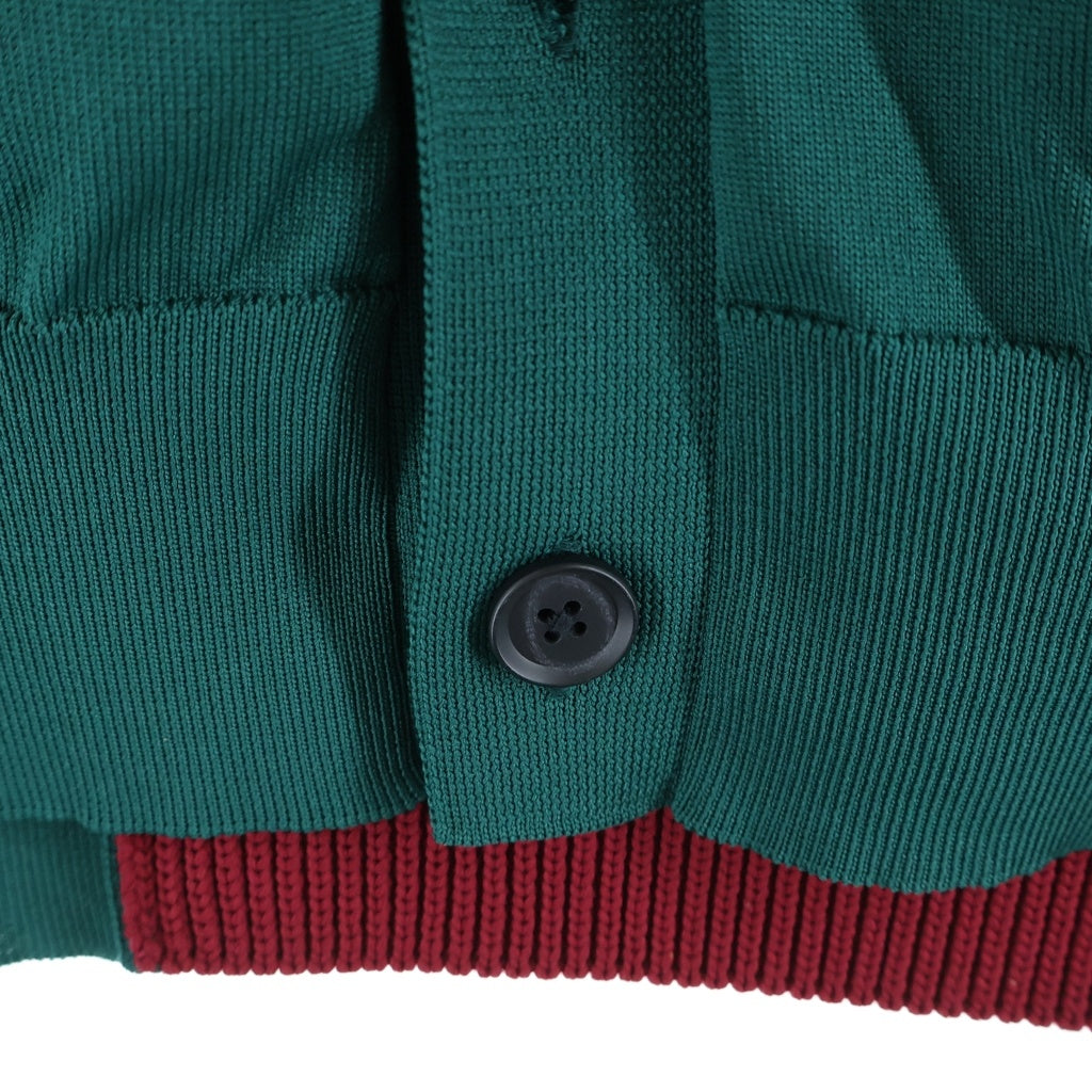 kolor(カラー) 21SS Docking Knit Polo Shirt ドッキングニット半袖ポロシャツ グリーン/レッド 21SCM-N03301