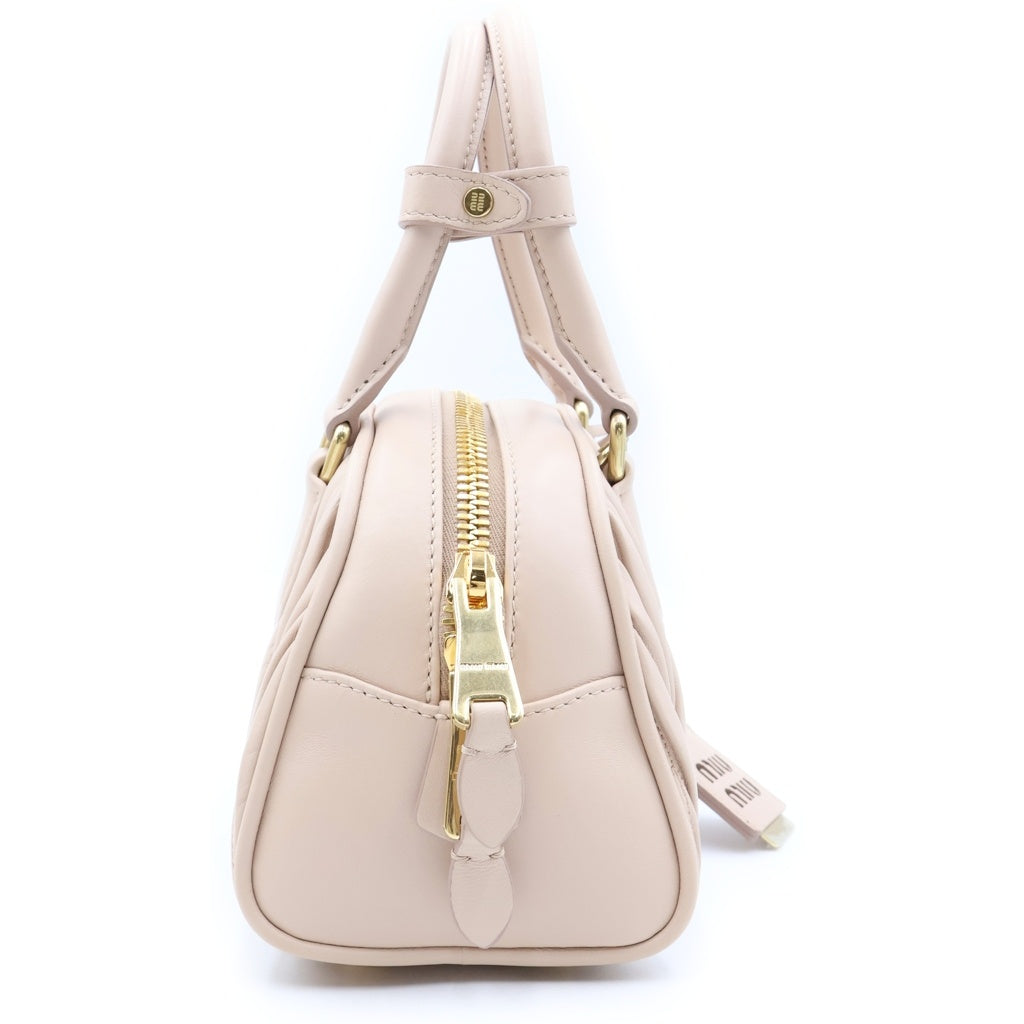 miumiu(ミュウミュウ) マテラッセナッパレザー ハンドバッグ ベージュ 5BB191 レディース