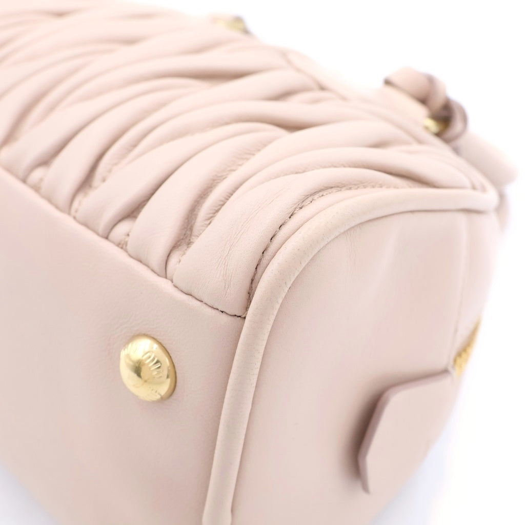 miumiu(ミュウミュウ) マテラッセナッパレザー ハンドバッグ ベージュ 5BB191 レディース