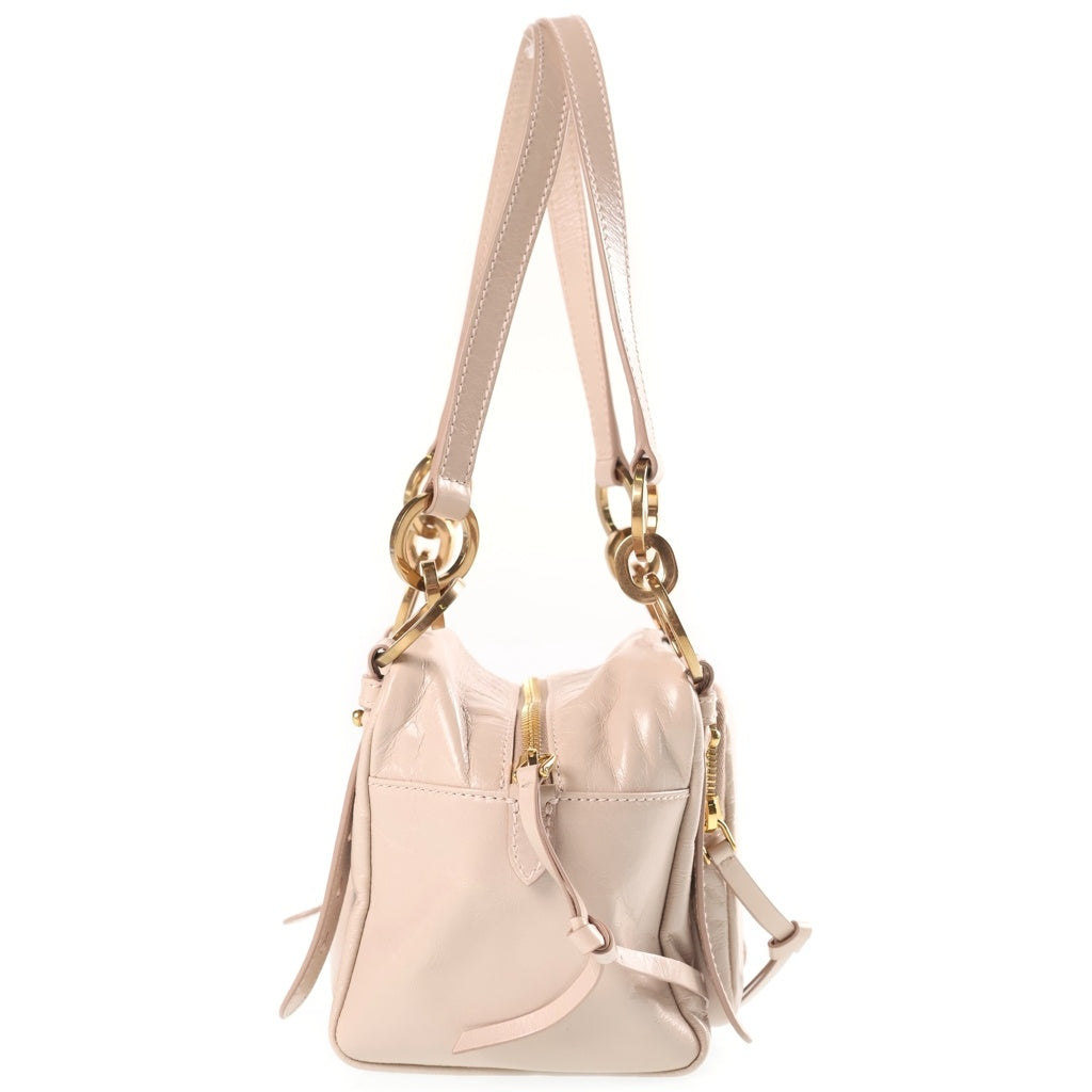 PRADA(プラダ) ダングル レザー トップハンドル ミニバッグ ベージュ 1BB137 レディース