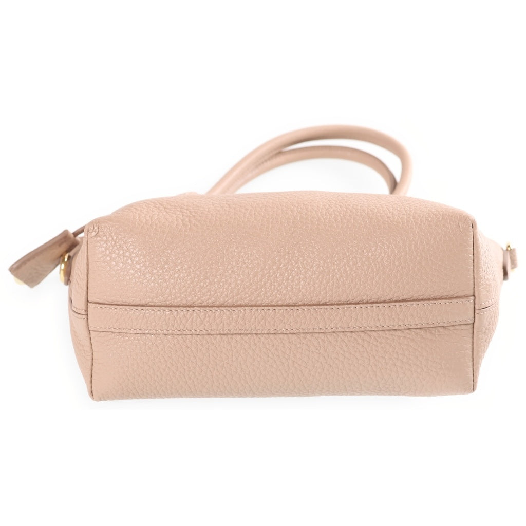PRADA(プラダ) ロゴ ミニ レザーハンドバッグ ショルダーバッグ ベージュ 1BA472 レディース