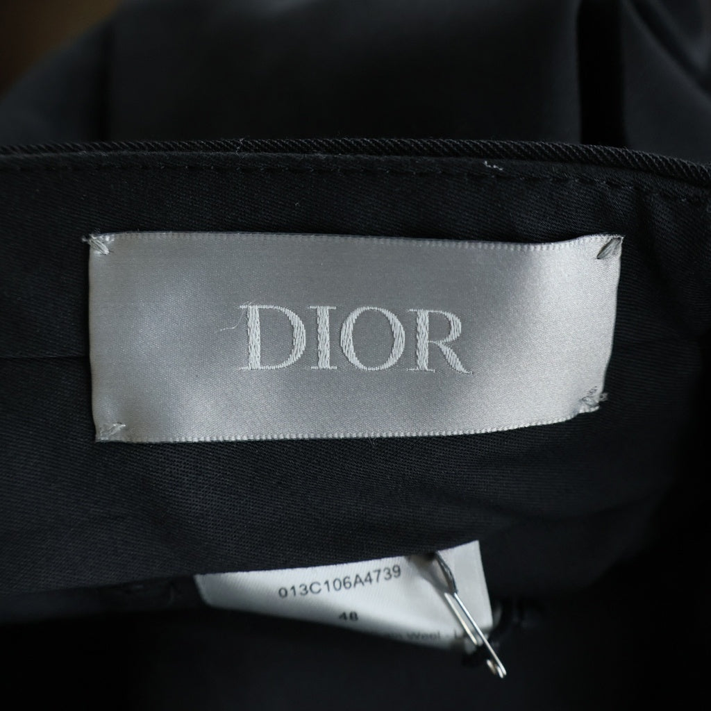 DIOR(ディオール) フロントタック ウール スラックスパンツ ブラック 013C106A4739