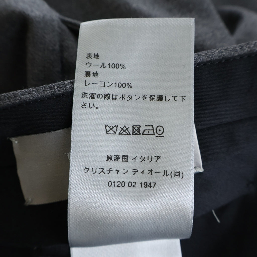 DIOR(ディオール) フロントタック ウール スラックスパンツ グレー 343C132A5942