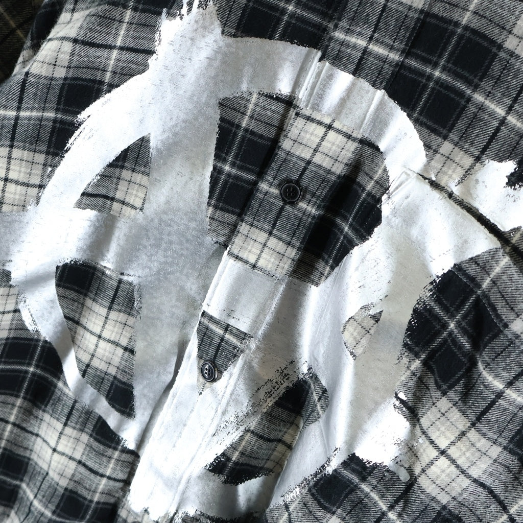 VETEMENTS(ヴェトモン) 22AW DOUBLE ANARCHY FLANNNL SHIRT ダブル アナーキー フランネル 長袖シャツ グレー UA53SH750B