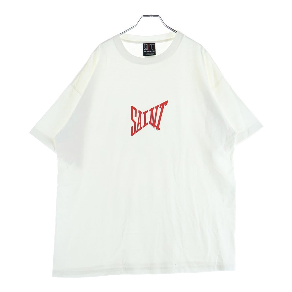 SAINT MICHAEL(セントマイケル) 24SS RIBON SAINT SS TEE リボン セント クルーネック カットソー 半袖Tシャツ ホワイト SM-YS8-0000-011