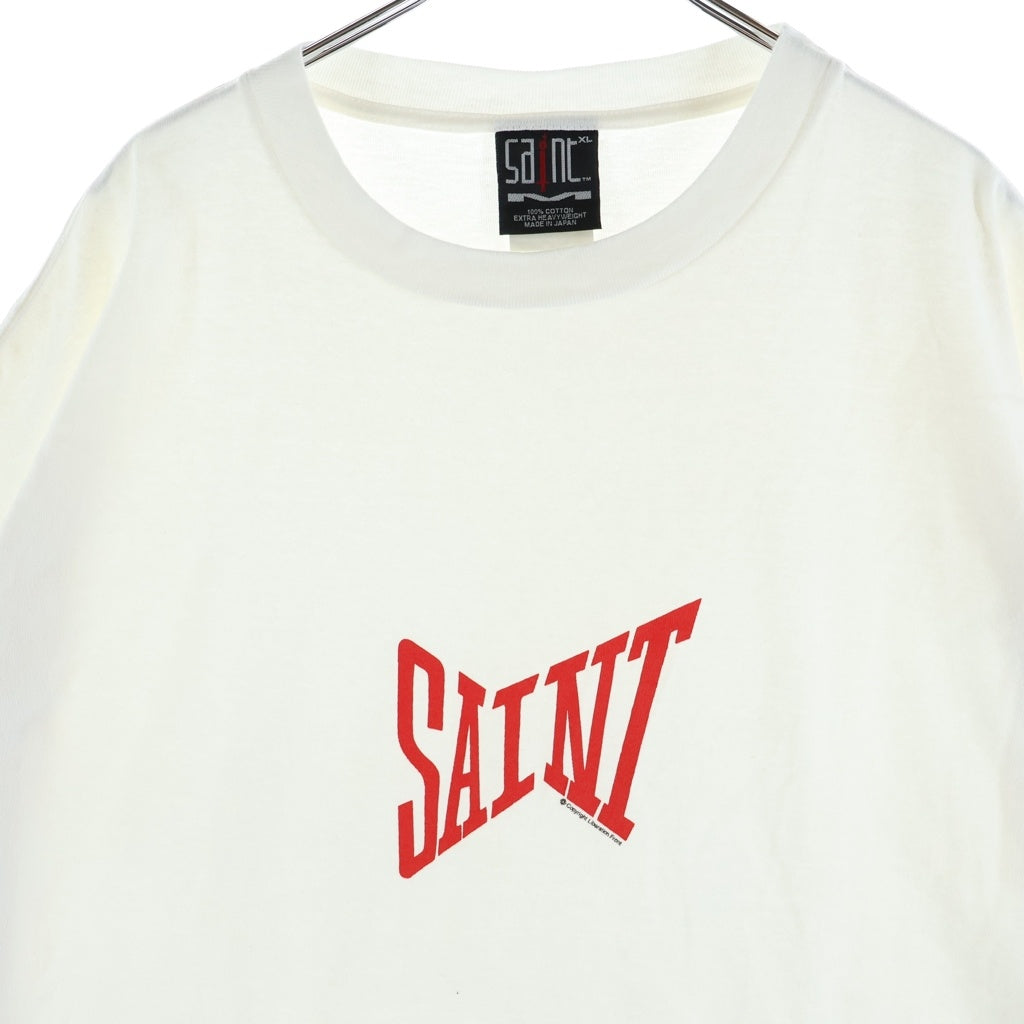 SAINT MICHAEL(セントマイケル) 24SS RIBON SAINT SS TEE リボン セント クルーネック カットソー 半袖Tシャツ ホワイト SM-YS8-0000-011