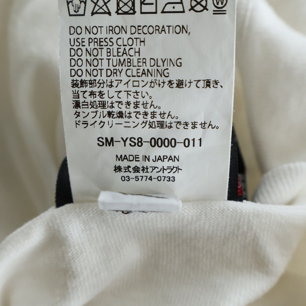 SAINT MICHAEL(セントマイケル) 24SS RIBON SAINT SS TEE リボン セント クルーネック カットソー 半袖Tシャツ ホワイト SM-YS8-0000-011