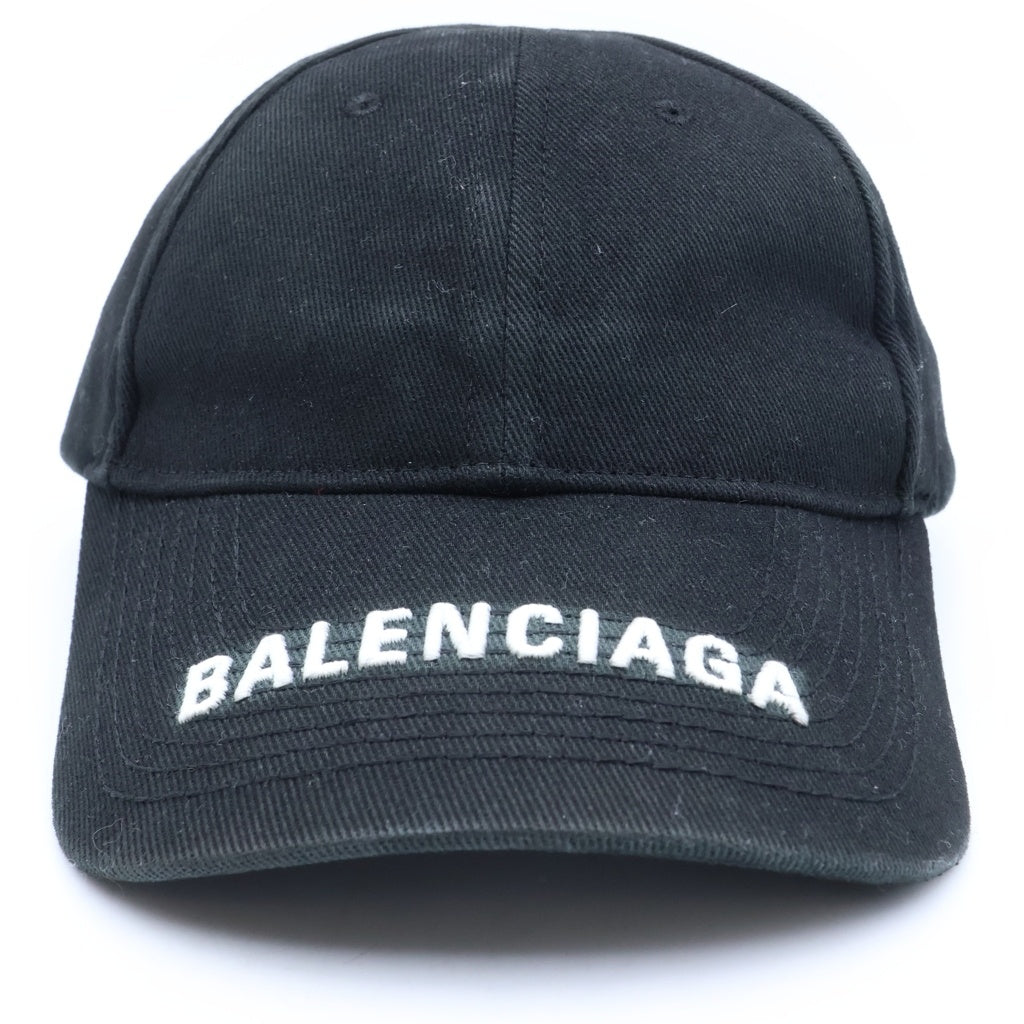 BALENCIAGA(バレンシアガ) 17AW ロゴ刺繍ベースボールキャップ 帽子 ブラック レディース