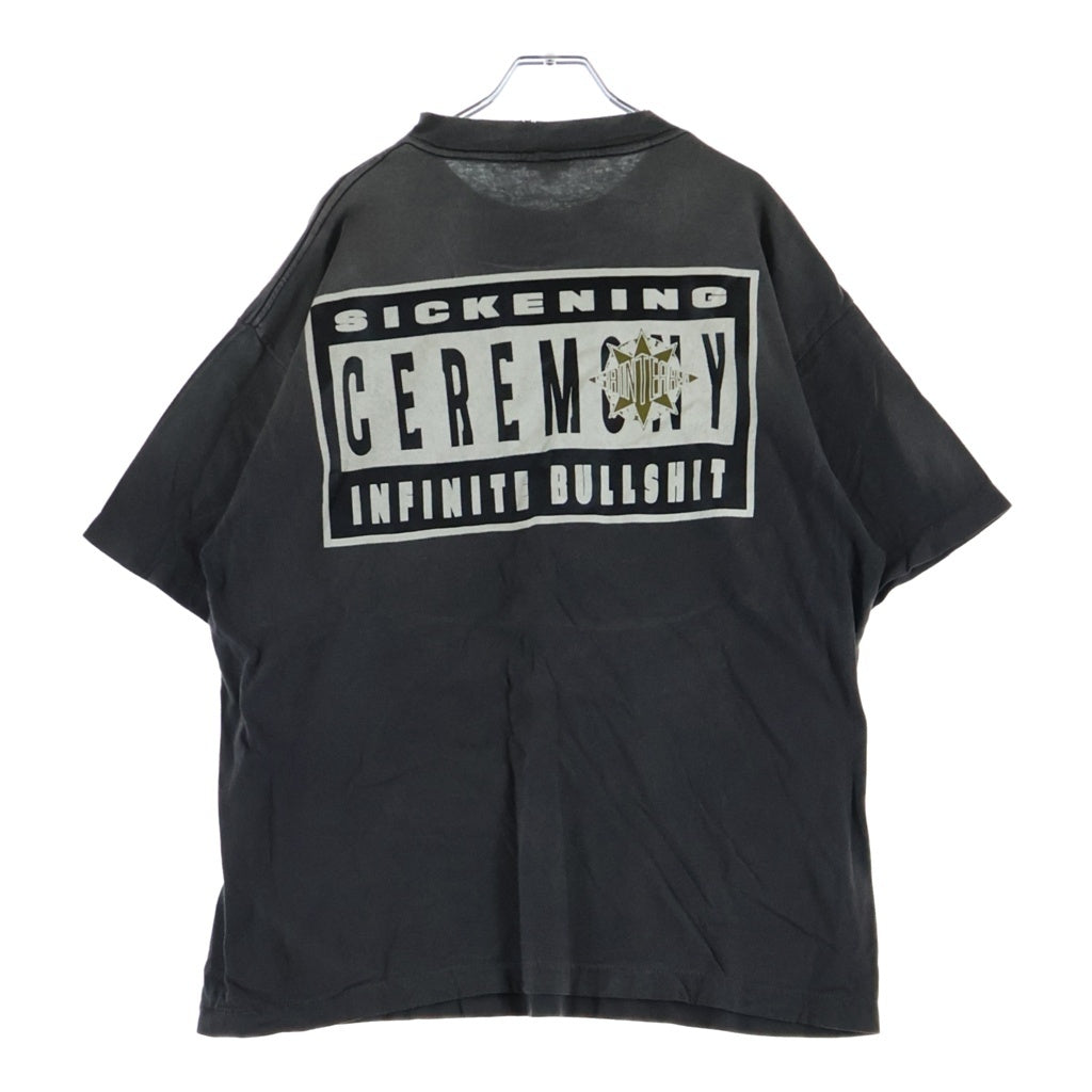 SAINT MICHAEL(セントマイケル) 24AW ×DENIM TEARS LOGO PRINT TEE デニムティアーズ ロゴプリント ヴィンテージ加工 クルーネック 半袖カットソー グレー SM-YS1-0000-C45
