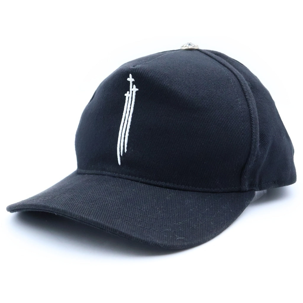 CHROME HEARTS(クロムハーツ) RS3 BASEBALL CAP フロントモチーフ刺繍 クロスボール ベースボールキャップ 帽子 ブラック