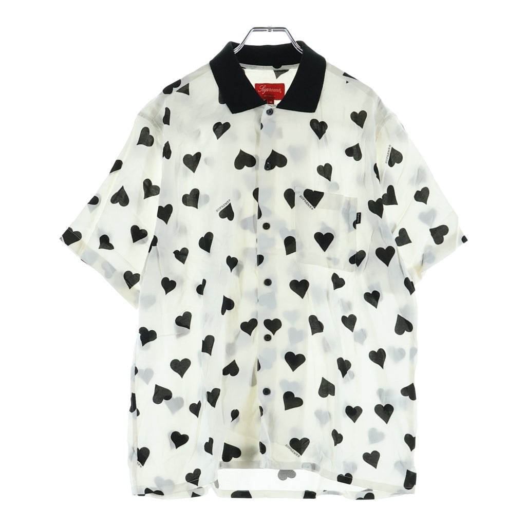 SUPREME(シュプリーム) 17SS Hearts Rayon Shirt ハートレーヨン半袖シャツ ブラック/ホワイト