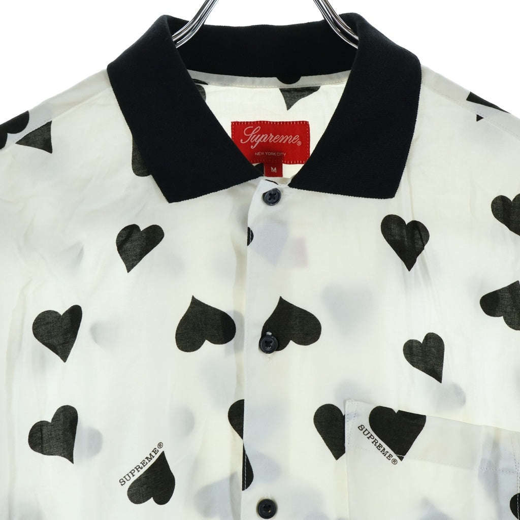 SUPREME(シュプリーム) 17SS Hearts Rayon Shirt ハートレーヨン半袖シャツ ブラック/ホワイト