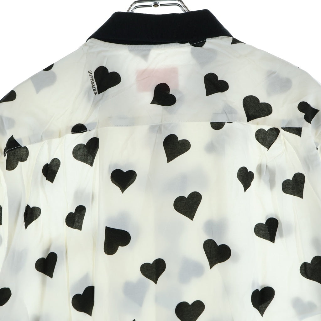 SUPREME(シュプリーム) 17SS Hearts Rayon Shirt ハートレーヨン半袖シャツ ブラック/ホワイト