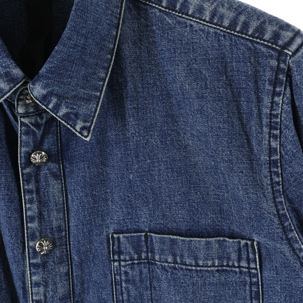 CHROME HEARTS(クロムハーツ) Y NOT CROSS BALL BUTTON LAST BITE DENIM SHIRT ワイノット クロスボールボタン ラスト バイト デニムシャツ インディゴ