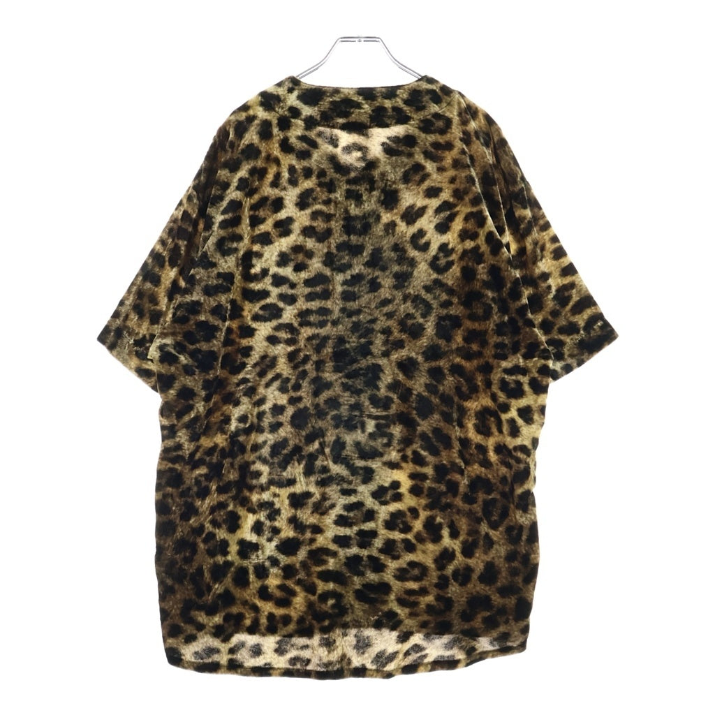 SUPREME(シュプリーム) 25SS Velvet Baseball Jersey ベルベット レオパード柄 ベースボール ジャージ 半袖フットボールシャツ ブラウン