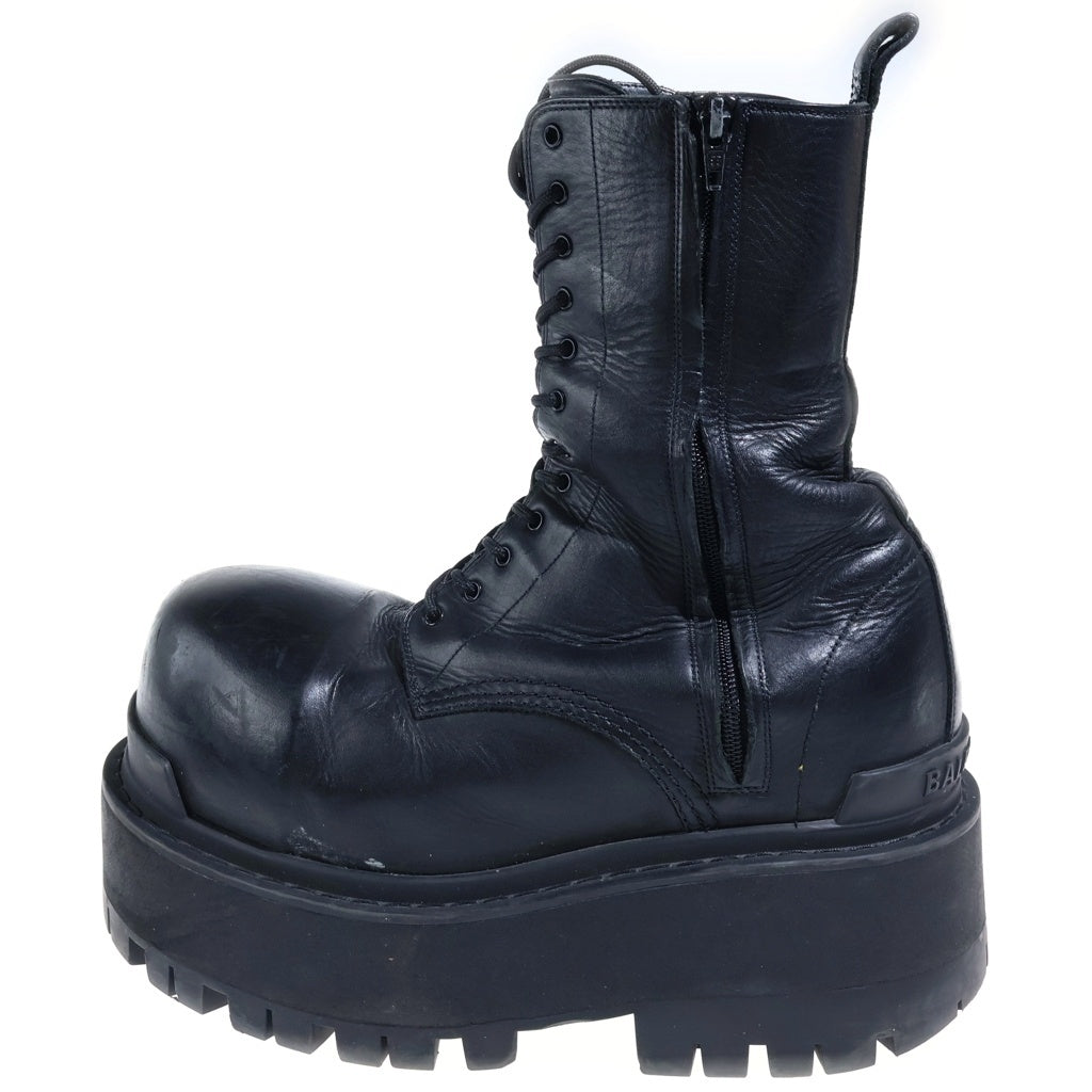 BALENCIAGA(バレンシアガ) GIANT BOOTSBBロゴダブルサイドジップレザーボリュームソールブーツ813689