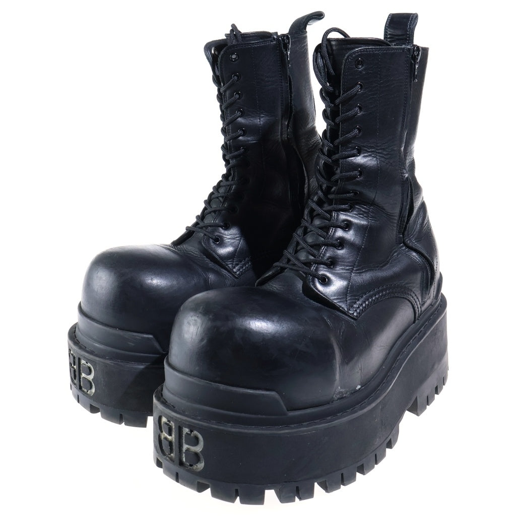 BALENCIAGA(バレンシアガ) GIANT BOOTSBBロゴダブルサイドジップレザーボリュームソールブーツ813689