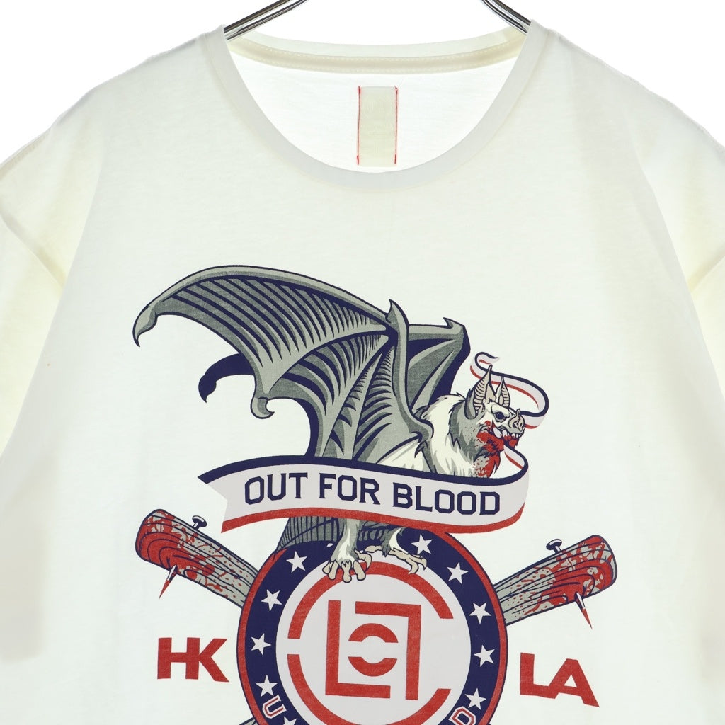 UNDEFEATED(アンディフィーテッド) 13SS ×CLOT OUT FOR BLOOD クロット アウト フォー ブラッド クルーネック カットソー 半袖Tシャツ ホワイト