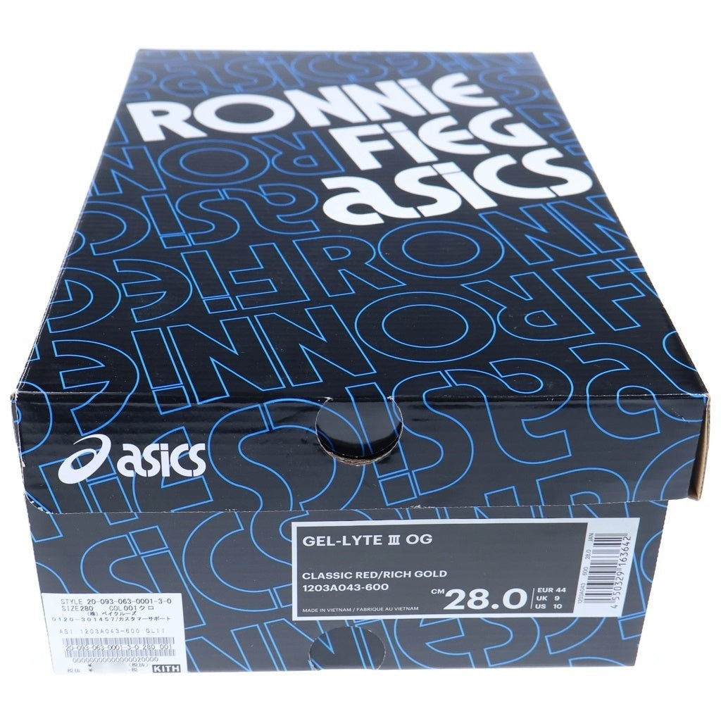 ASICS(アシックス) ×ROONIE FIEG GEL LYTE III TOKYO TRIO ロニー ファイグ ルライト 3 トウキョウ トリオ ローカットスニーカー ブラック/ゴールド US10/28cm 1203A043-600