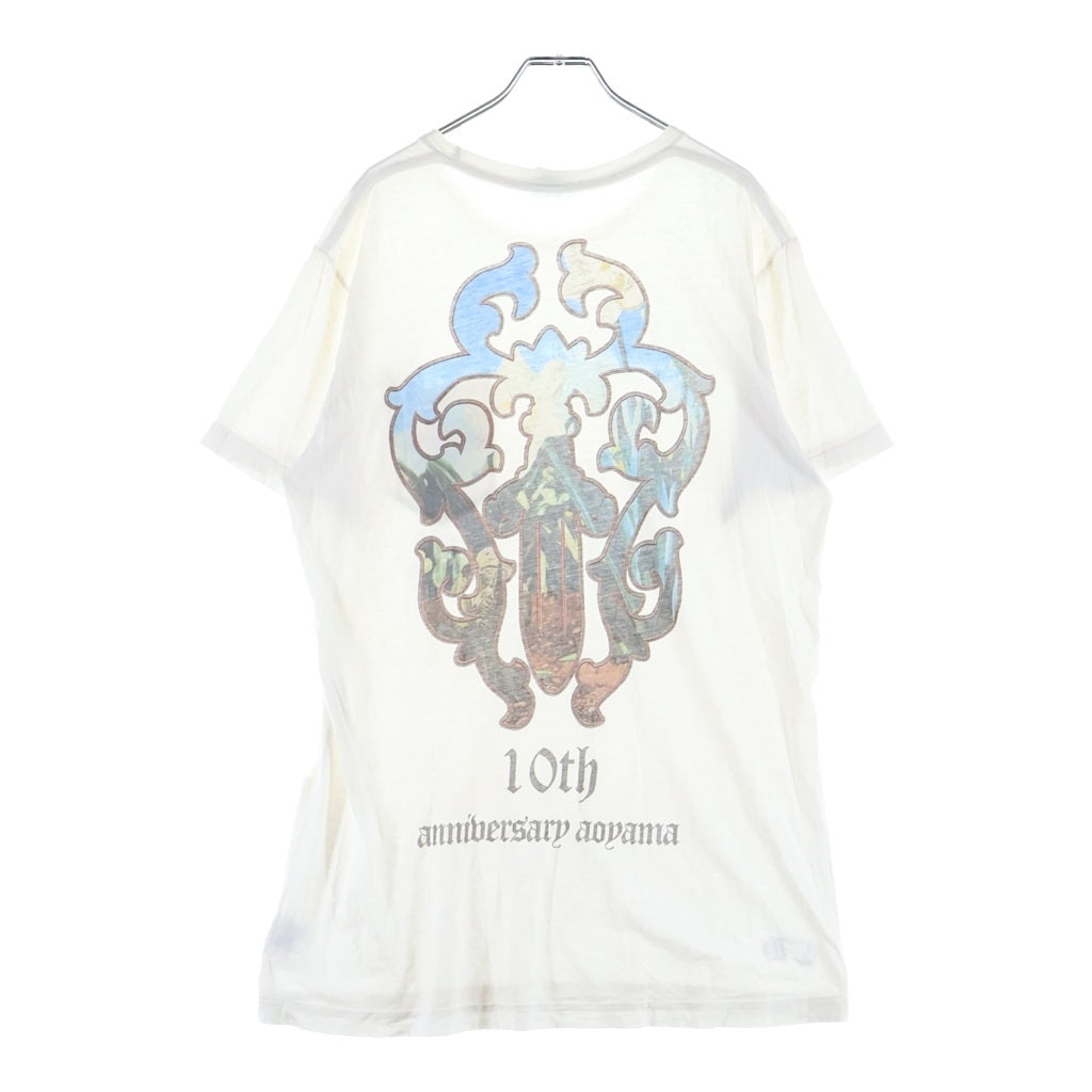 CHROME HEARTS(クロムハーツ) 10TH ANNIVERSARY AOYAMA DAGEER S/S TEE アニバーサリー 青山 ダガー クルーネック カットソー 半袖Tシャツ ホワイト
