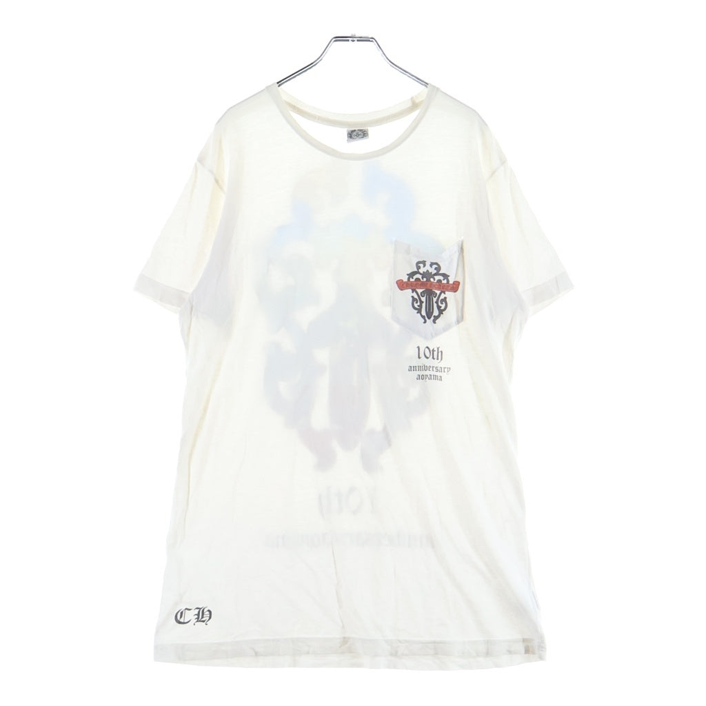CHROME HEARTS(クロムハーツ) 10TH ANNIVERSARY AOYAMA DAGEER S/S TEE アニバーサリー 青山 ダガー クルーネック カットソー 半袖Tシャツ ホワイト