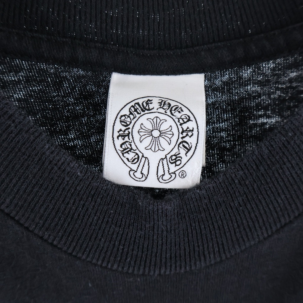 CHROME HEARTS(クロムハーツ) OLD CH T-SHRT 1 バックアメリカンフラッグプリント 半袖Tシャツ ブラック