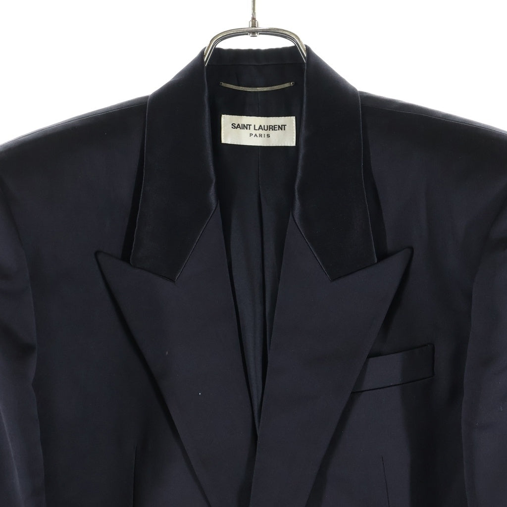 SAINT LAURENT PARIS(サンローランパリ) 22SS ピークドラペル 2B スペンサージャケット ブラック 684931