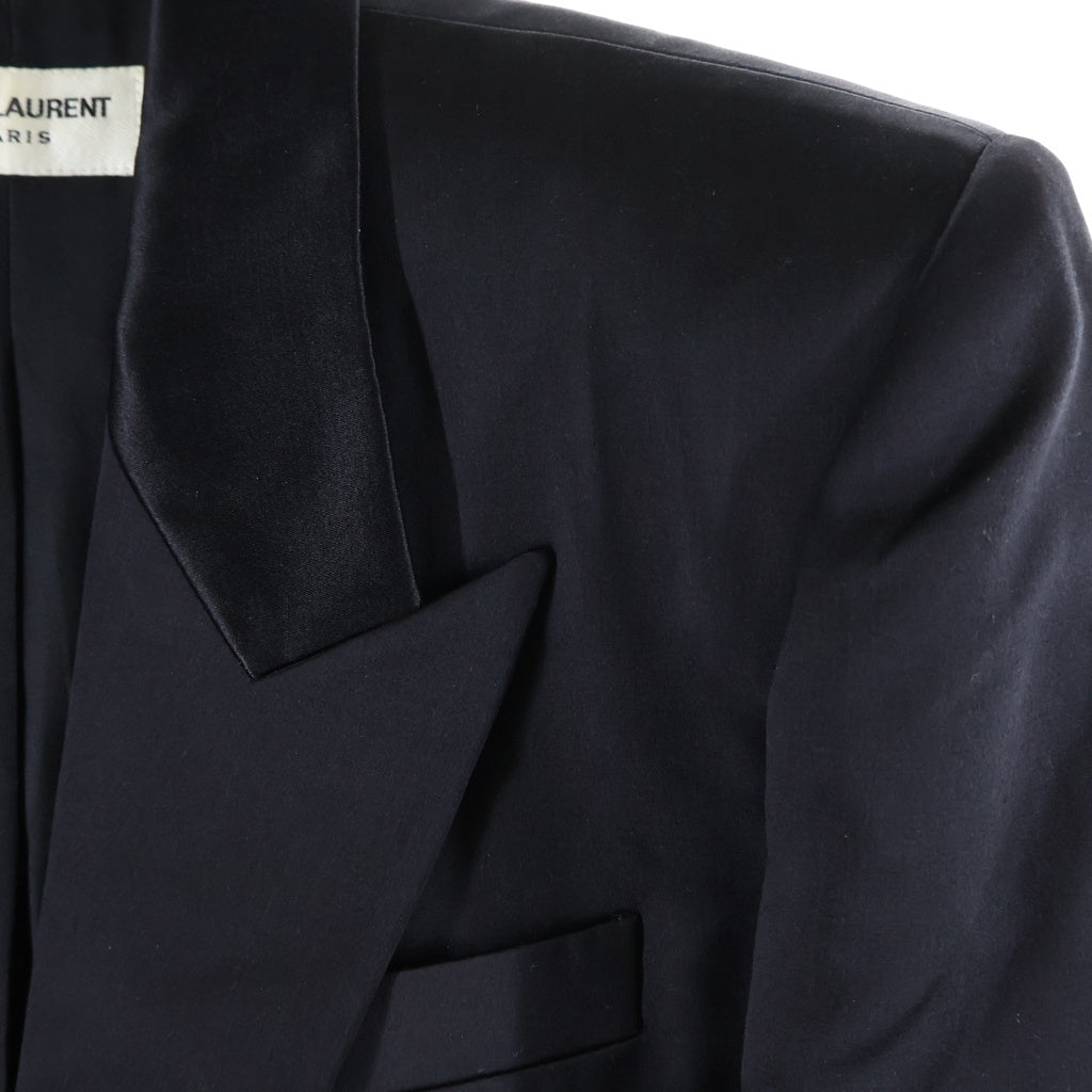 SAINT LAURENT PARIS(サンローランパリ) 22SS ピークドラペル 2B スペンサージャケット ブラック 684931