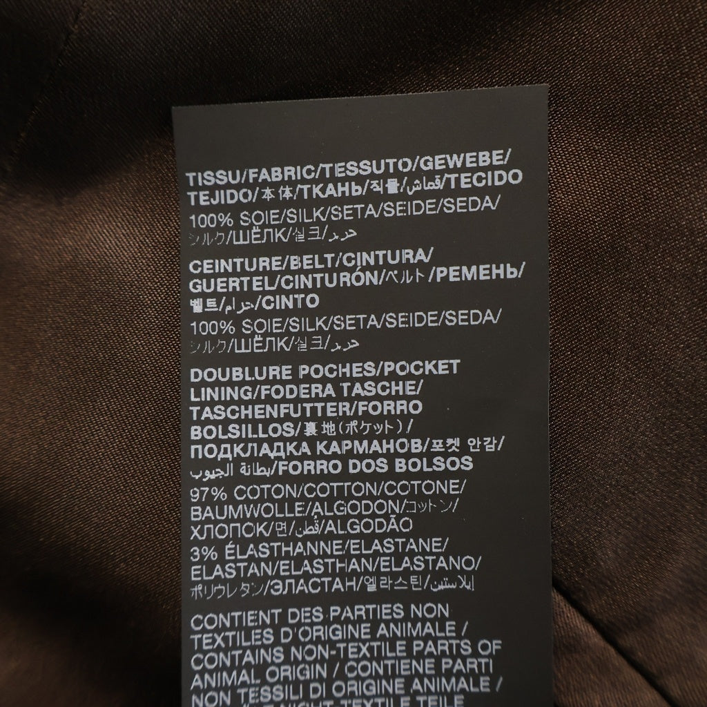 SAINT LAURENT PARIS(サンローランパリ) 26SS シルク フロントタック スラックパンツ ブラウン 854428