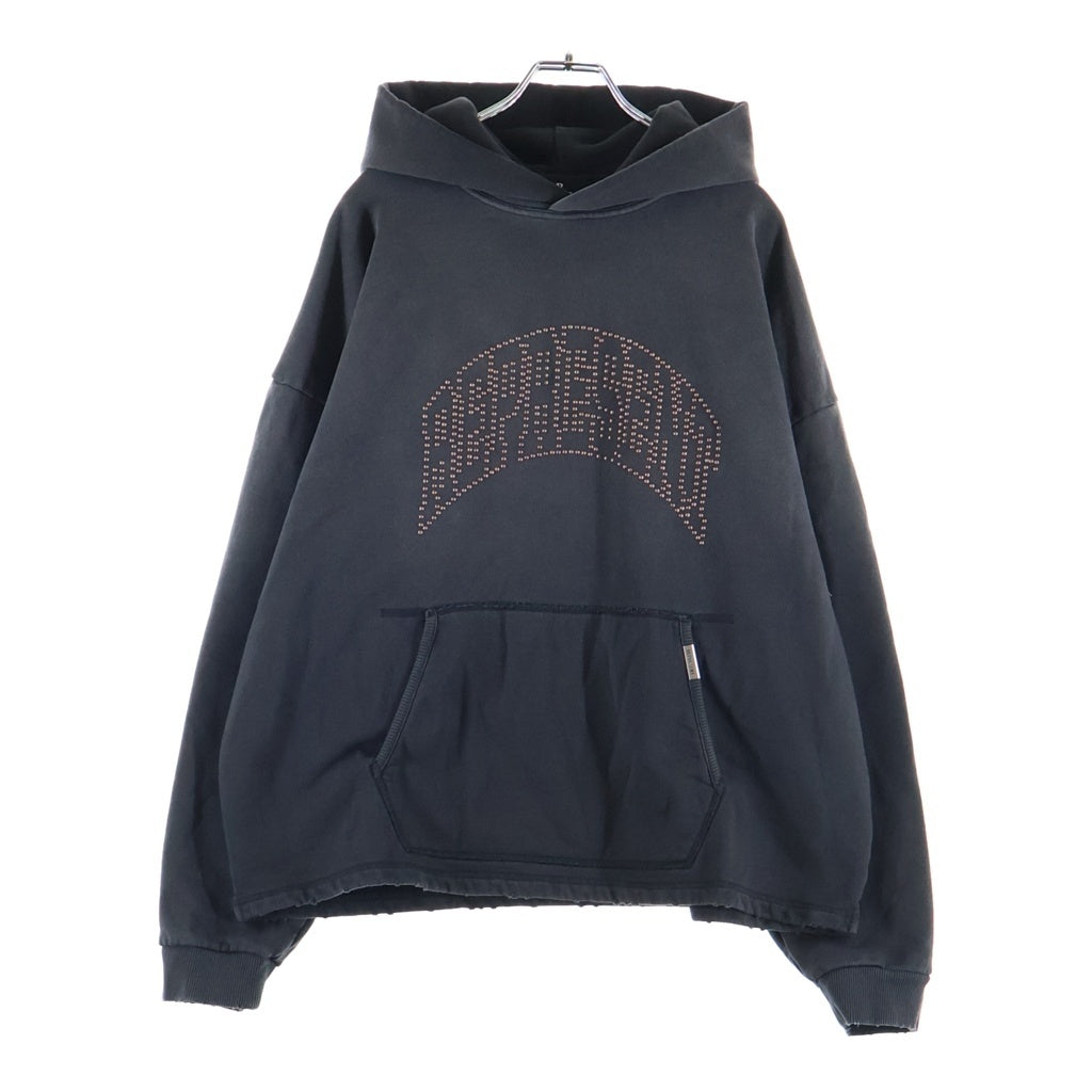 REPRESENT(リプレゼント) STUDDED LOGO HOODED SWEATSHIRT スタッド ロゴデザイン フーデッド スウェット パーカー ブラック