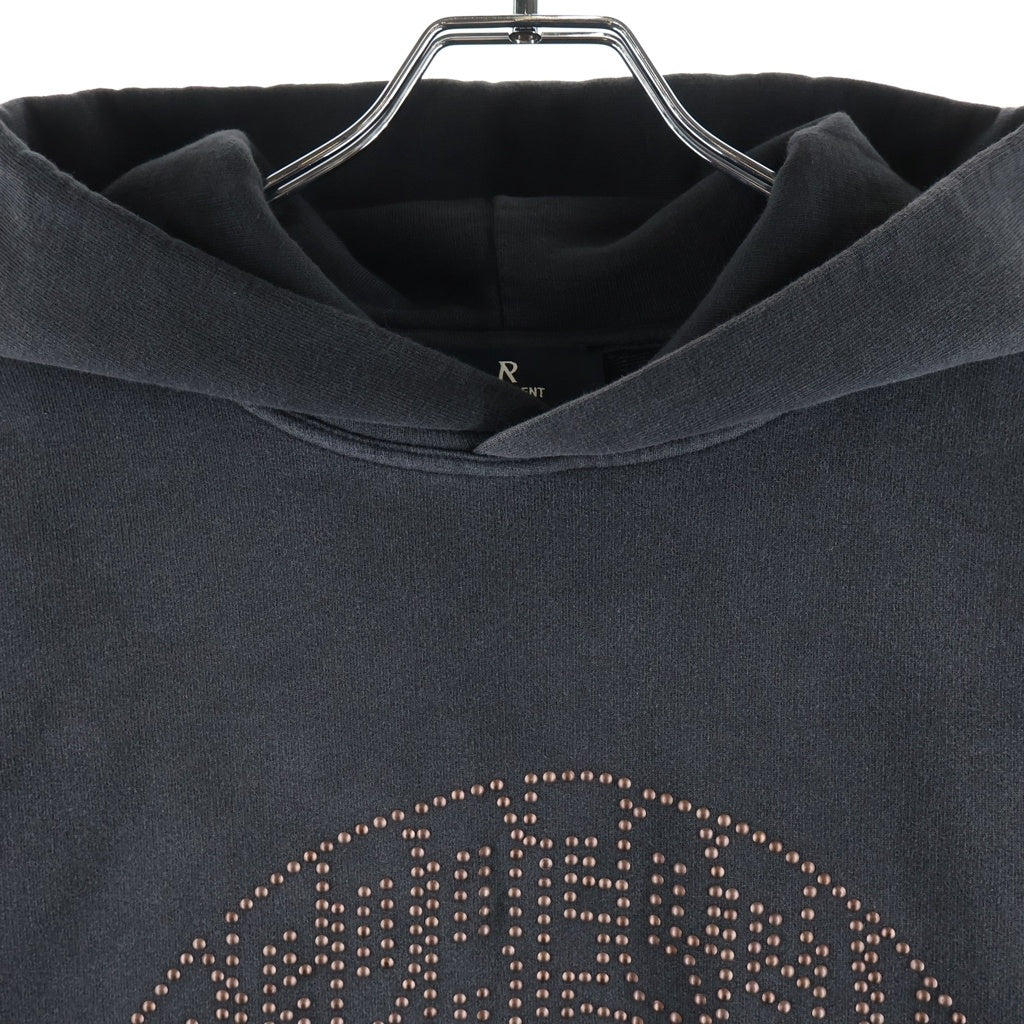 REPRESENT(リプレゼント) STUDDED LOGO HOODED SWEATSHIRT スタッド ロゴデザイン フーデッド スウェット パーカー ブラック