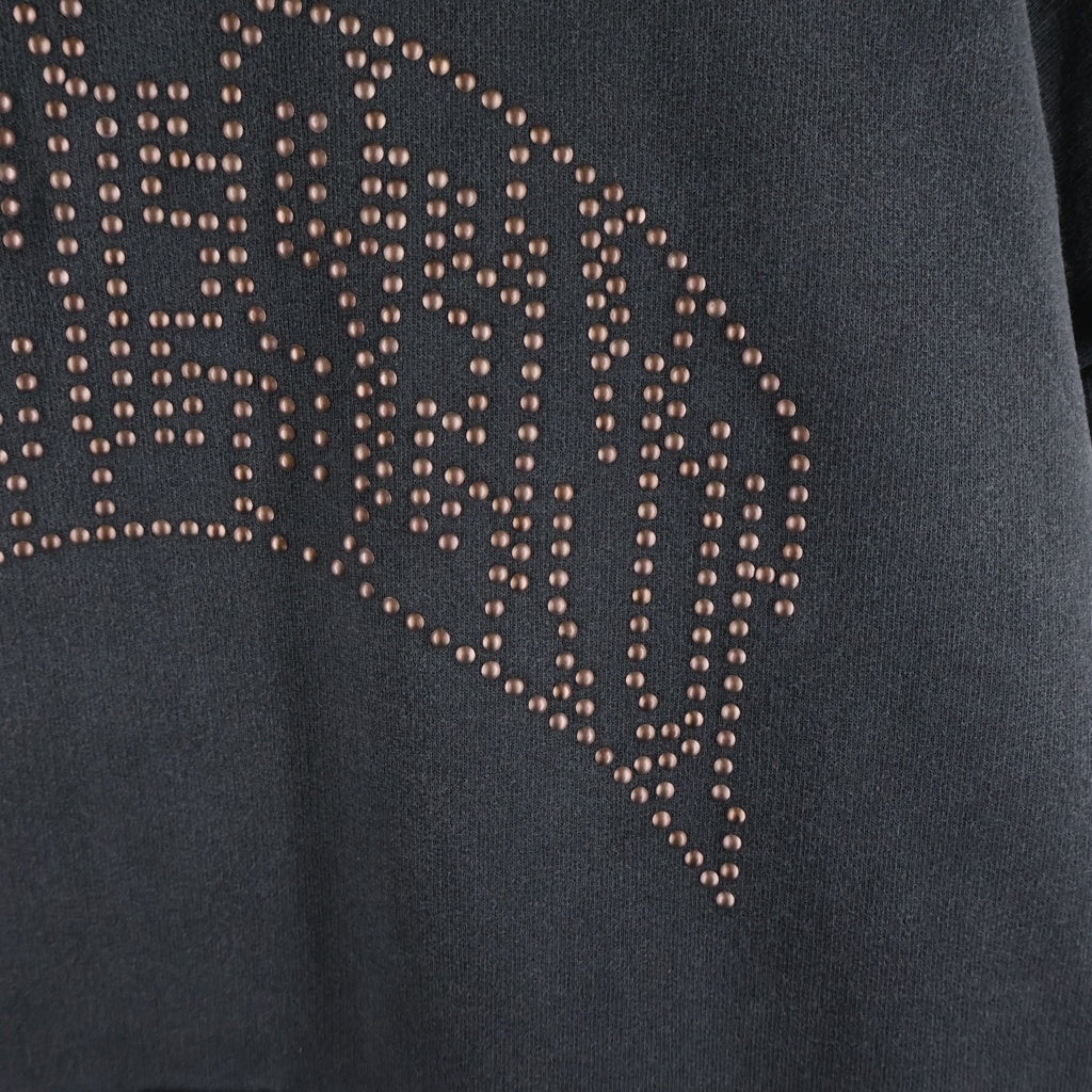 REPRESENT(リプレゼント) STUDDED LOGO HOODED SWEATSHIRT スタッド ロゴデザイン フーデッド スウェット パーカー ブラック