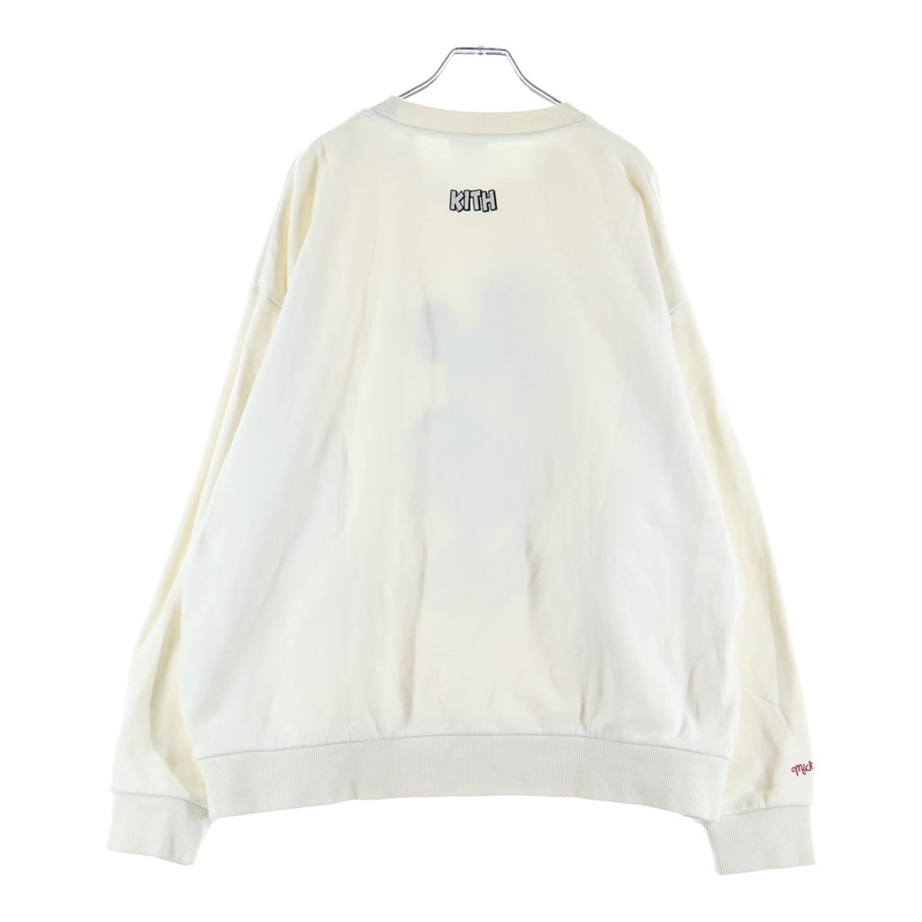 KITH(キス) 23AW xDisney & Friends Mad Mickey Vintage Crewneck ×ディズニー クルーネックセーター ホワイト KHM031748