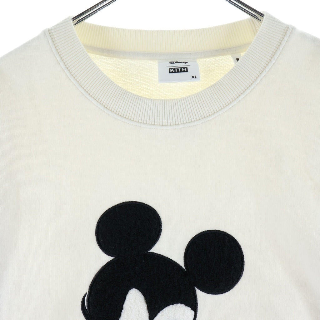 KITH(キス) 23AW xDisney & Friends Mad Mickey Vintage Crewneck ×ディズニー クルーネックセーター ホワイト KHM031748