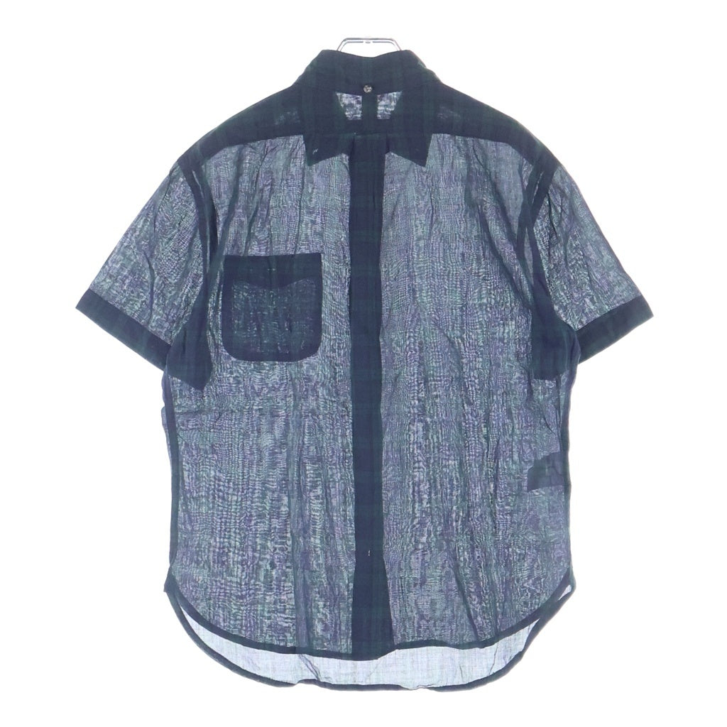 CHROME HEARTS(クロムハーツ) Y NOT ワイノット クロスボールボタン 半袖チェックシャツ グリーン
