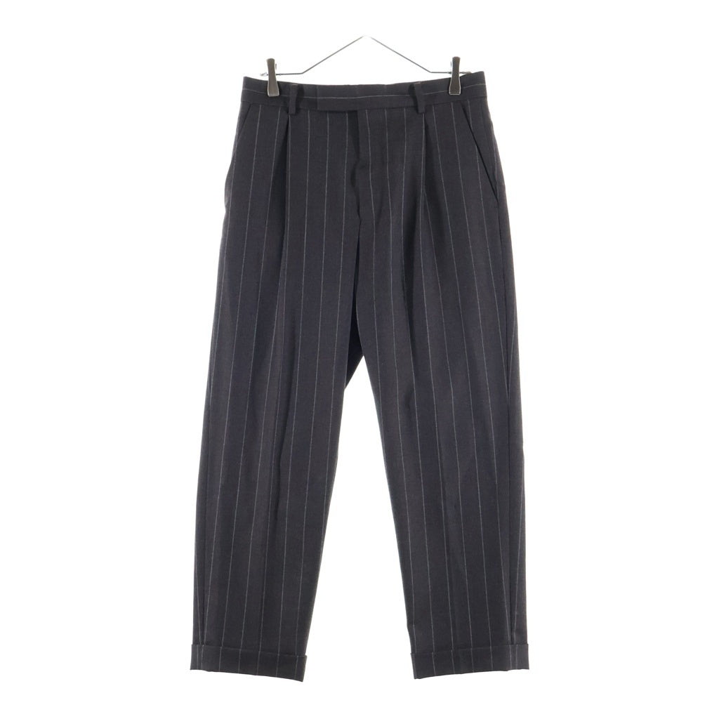WACKO MARIA(ワコマリア) Dormeuil Pleated Trousers ドメールプリーツストライプスラックスパンツ グレー