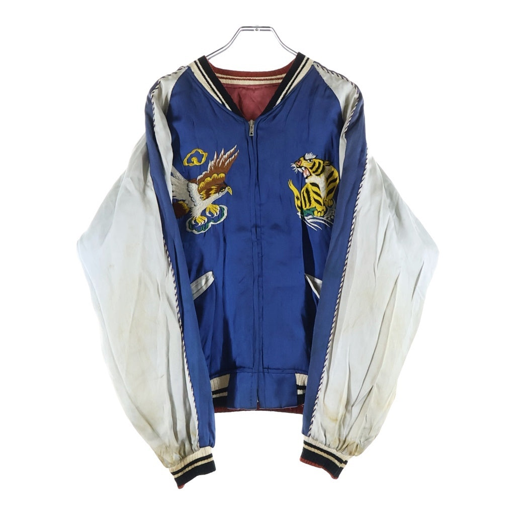 VINTAGE(ヴィンテージ) 50s SOUVENIR JACKET 刺繍デザイン リバーシブル スーベニアジャケット ブルー/レッド
