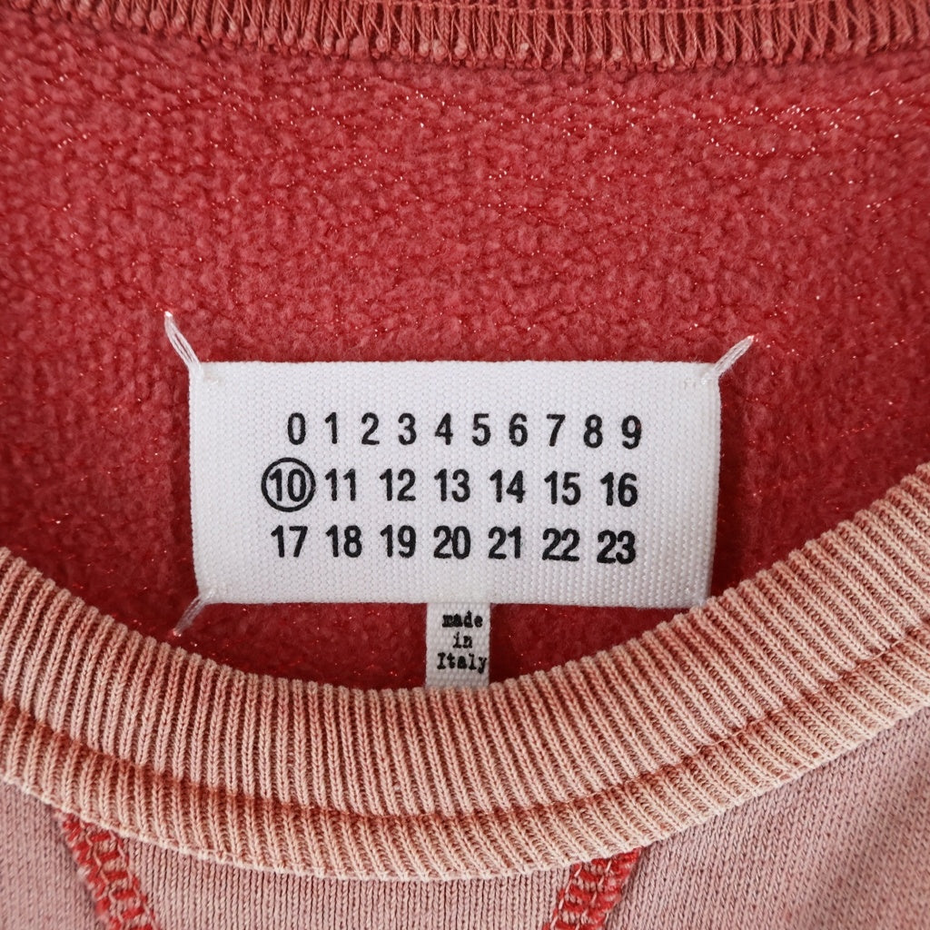 Maison Margiela(メゾンマルジェラ) 22SS ウォッシュ加工 クルーネックトレーナー スウェット ピンク S50GU0186
