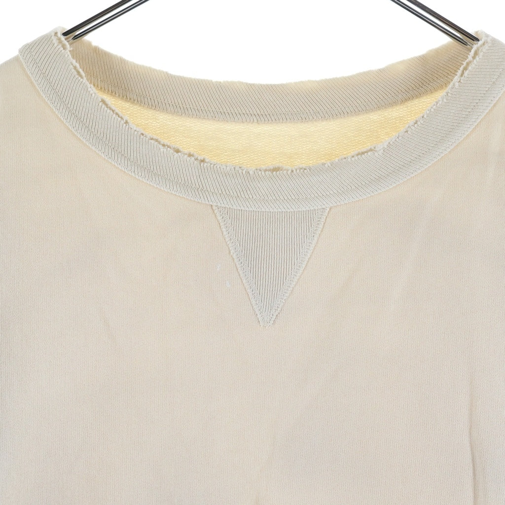 Maison Margiela(メゾンマルジェラ) 24SS Washed Vintage Sweat ウォッシュド ペンキ加工 クルーネックトレーナー スウェット アイボリー S50GU0214