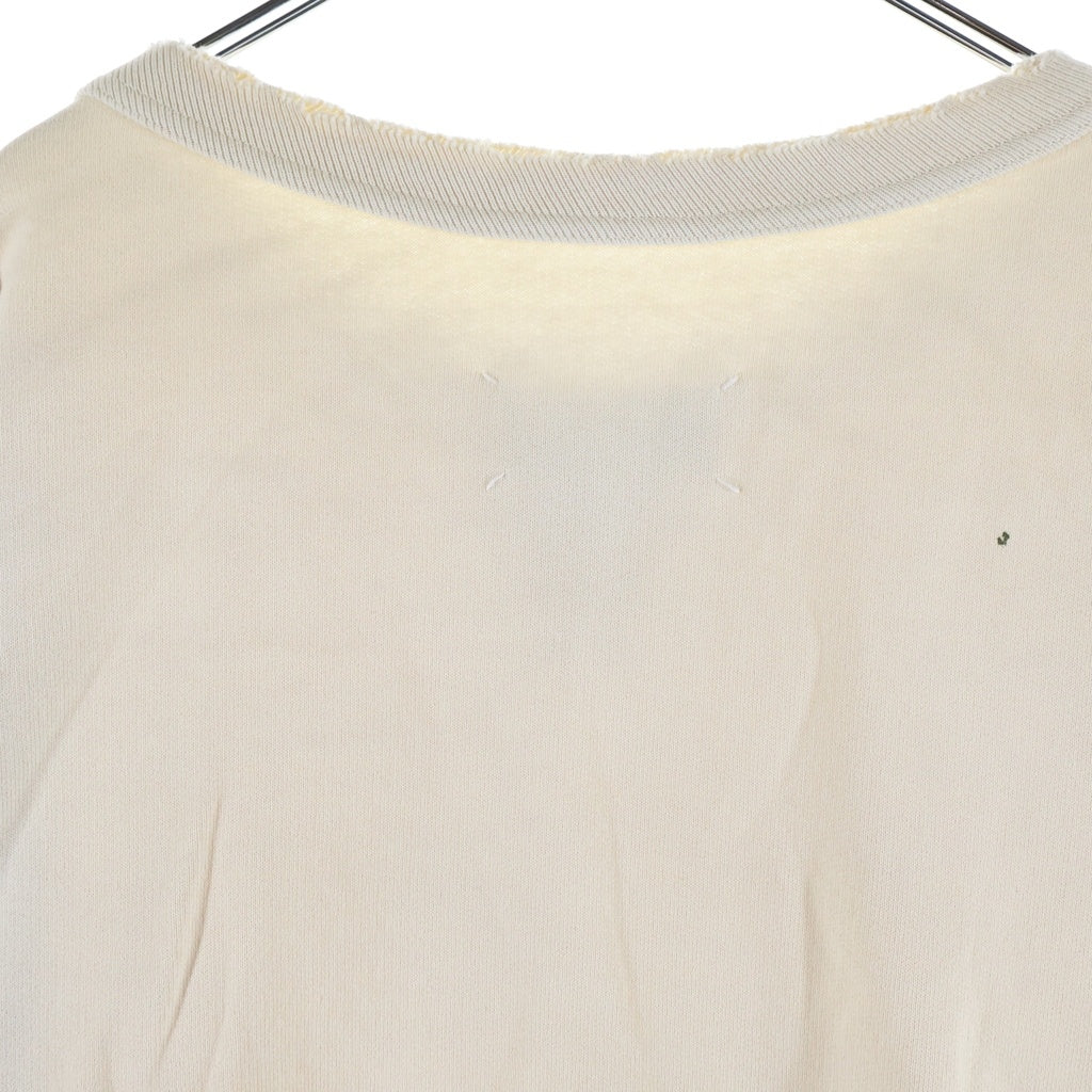 Maison Margiela(メゾンマルジェラ) 24SS Washed Vintage Sweat ウォッシュド ペンキ加工 クルーネックトレーナー スウェット アイボリー S50GU0214