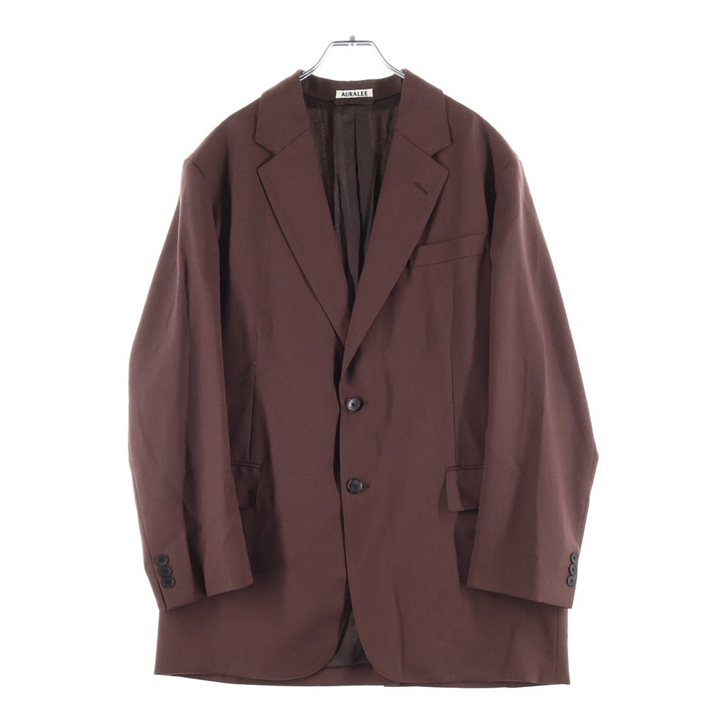 AURALEE(オーラリー) 25SS WOOL KID MOHAIR HOP SACK JACKET ウール モヘア 2Bシングルテーラードジャケット ブラウン A25SJ01MH