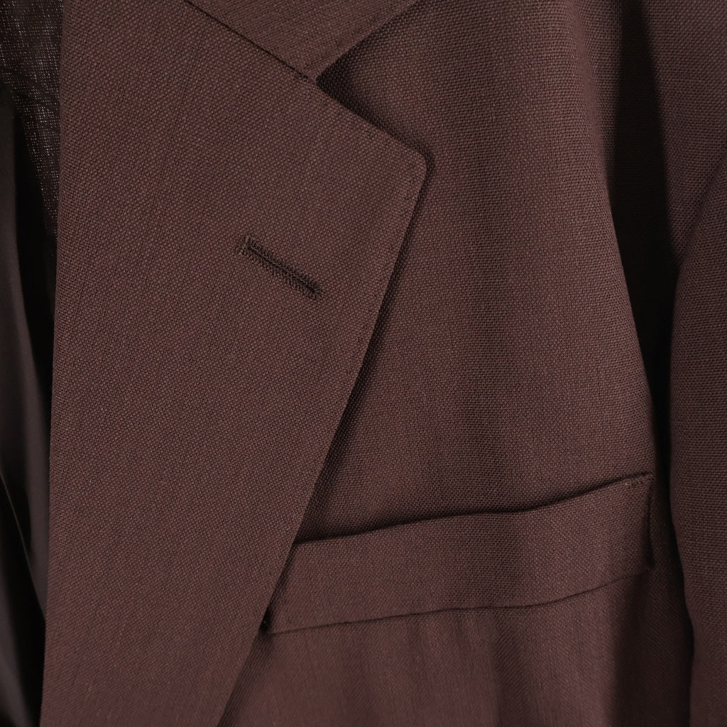 AURALEE(オーラリー) 25SS WOOL KID MOHAIR HOP SACK JACKET ウール モヘア 2Bシングルテーラードジャケット ブラウン A25SJ01MH