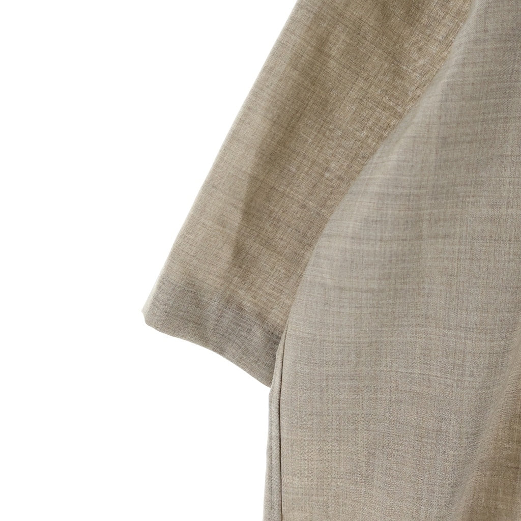 AURALEE(オーラリー) 25SS SUPER FINE TROPICAL WOOL OPEN COLLAR HALF SLEEVED SHIRT トロピカルウール オープンカラー 半袖シャツ ブラウン A25SS02WT