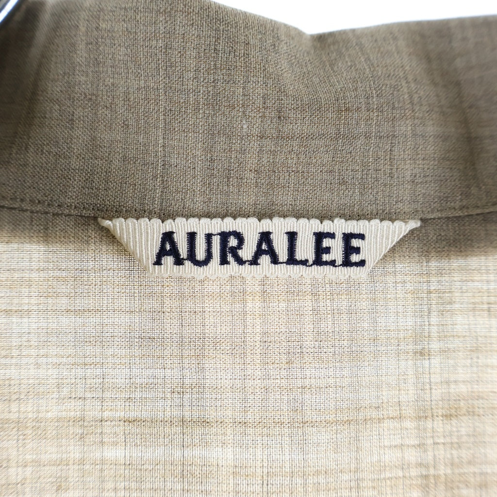 AURALEE(オーラリー) 25SS SUPER FINE TROPICAL WOOL OPEN COLLAR HALF SLEEVED SHIRT トロピカルウール オープンカラー 半袖シャツ ブラウン A25SS02WT