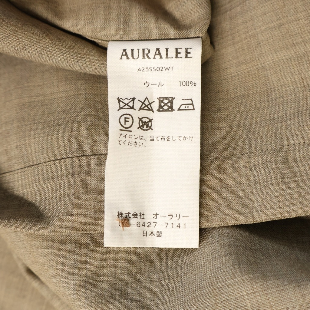 AURALEE(オーラリー) 25SS SUPER FINE TROPICAL WOOL OPEN COLLAR HALF SLEEVED SHIRT トロピカルウール オープンカラー 半袖シャツ ブラウン A25SS02WT