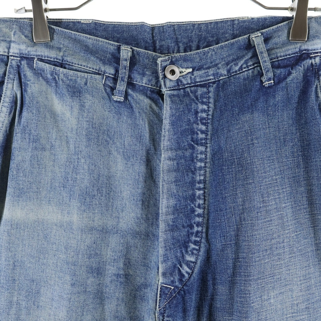 A.PRESSE(アプレッセ) 25SS US ARMY DUNGAREE DENIM TROUSERS ダメージ加工 ボタンフライ デニムパンツ インディゴ 25SAP-04-07K