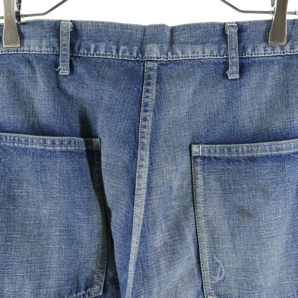 A.PRESSE(アプレッセ) 25SS US ARMY DUNGAREE DENIM TROUSERS ダメージ加工 ボタンフライ デニムパンツ インディゴ 25SAP-04-07K