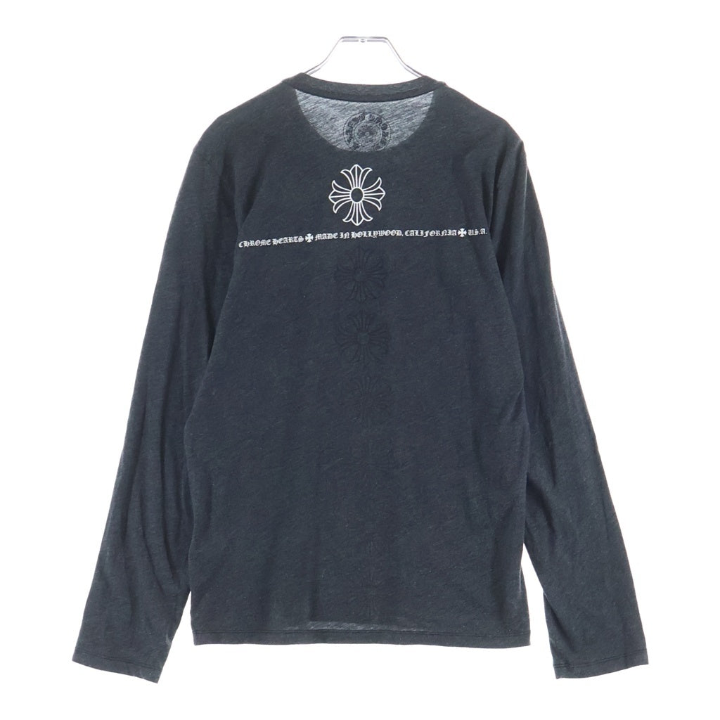 CHROME HEARTS(クロムハーツ) 袖CHクロスプリント長袖カットソー ロンT グレー S